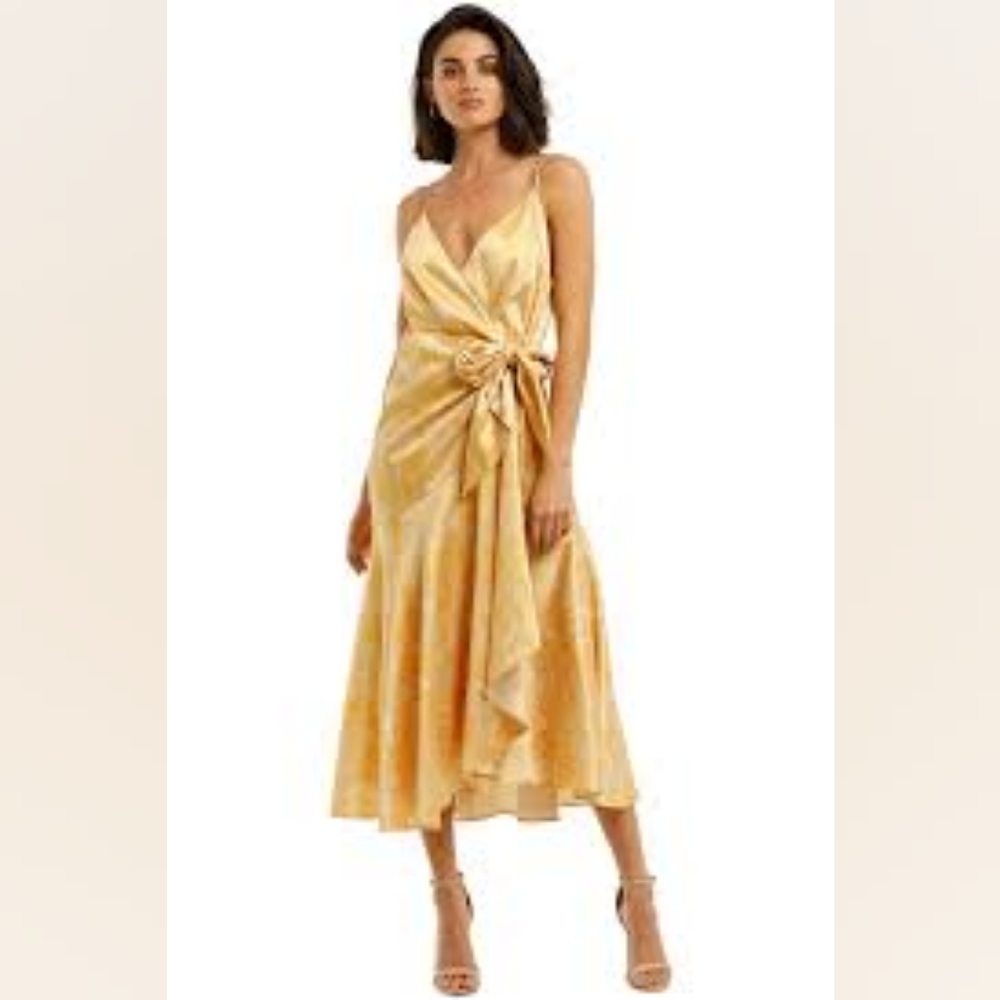 Acler Dana Wrap Dess in Lemon Floral